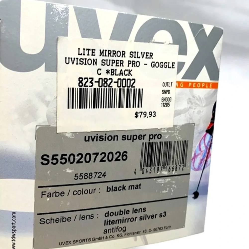 UVEX Uvision Super Pro Lite Mirror Silver Black Matt Goggles
